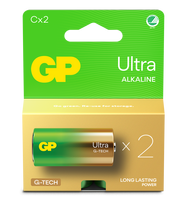 GP - Ultra Alkaline C Batteries, 14AU/LR14, 1.5V, 2-Pack