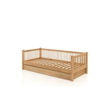 Ištraukiama iš ąžuolo masyvo vaikiška lova natūralios spalvos su sandėliavimo vieta 90x200 cm Forrest – Vipack