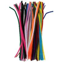 Pūkuota metalinė vielutė 5 mm 30 cm, įvairių spalvų, 50 vnt.