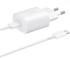 Įkroviklis Samsung USB-C 25W, 1m Baltas