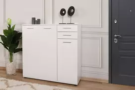 Batų spintelė, Hanah Home, balta, 108 x 108 x 35, cm