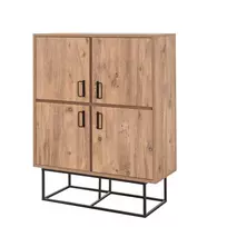Daugiafunkcis kabinetas, Hanah Home, Atlanto pušis Juoda, 93 x 115 x 36, cm