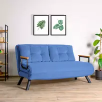 Dvivietė sofa-lova Hanah Home Sando , mėlyna, 120 x 40 x 60