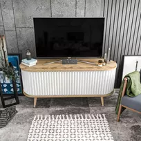 TV stovas, Hanah Home, Oud ąžuolas Balta, 140 x 64 x 43, cm