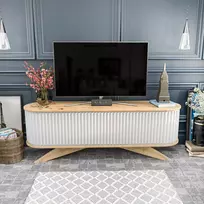 TV stovas, Hanah Home, Sapphire Balta, 180 x 60 x 43, cm