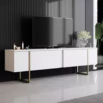TV stovas, Hanah Home, baltas Auksinis, 180 x 50 x 30, cm