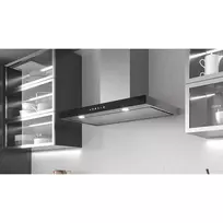 Montuojamas prie sienos kamino tipo gartraukis Esistyle PEARL WALL 60 INOX BLACK Motor on Board
