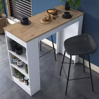 Virtuvės stalas, Hanah Home, graikinis riešutas Balta, 120 x 100 x 50, cm