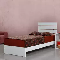 Viengulė lova, Hanah Home, balta, 125 x 100 x 205, cm