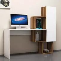 Studijų stalas, Hanah Home, Graikinis riešutas Balta, 145 x 74,8 x 45, cm