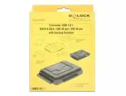 3.0 A – SATA 6Gb/s / IDE 40 Pin / IDE 44 (Buchse – Stecker) Konverter Delock