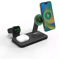 Belaidžio įkrovimo stovas Mophie Snap+ 3-in-1 Wireless Charging Stand MagSafe Black