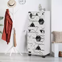 Batų spintelė, Hanah Home, balta Juoda, 50 x 127 x 38, cm