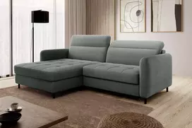 Kampinė sofa Gomsi su patalynės dėže, audinys Touch 100