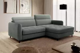 Kampinė sofa Gomsi su patalynės dėže, audinys Touch 100