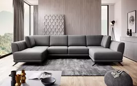 Kampinė sofa Larco su patalynės dėže, audinys Flores 4