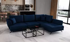 Kampinė sofa Larde su patalynės dėže, audinys Velvetmat 40