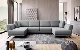 Kampinė sofa Larco su patalynės dėže, audinys Vero 4
