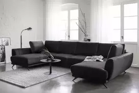 Kampinė sofa Larco su patalynės dėže, audinys Loco 5