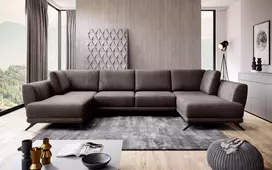 Kampinė sofa Larco su patalynės dėže, audinys Nube 22