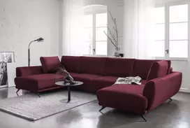 Kampinė sofa Larco su patalynės dėže, audinys Loco 25