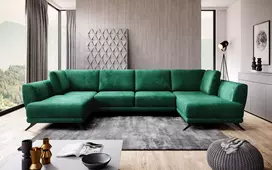 Kampinė sofa Larco su patalynės dėže, audinys Nube 35