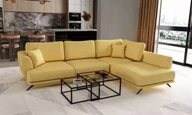 Kampinė sofa Larde su patalynės dėže, audinys Savoi 45