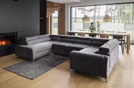 Kampinė sofa Louis su patalynės dėže, audinys Marte 10