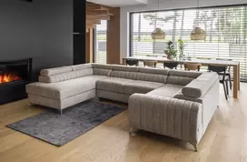 Kampinė sofa Louis su patalynės dėže, audinys Marte 20