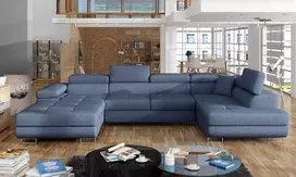 Kampinė sofa Rodrigo su patalynės dėže, audinys Solid 77