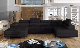 Kampinė sofa Rodrigo su patalynės dėže, audinys Kronos 07