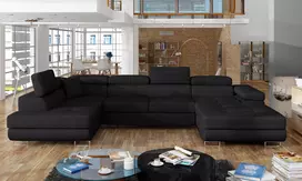 Kampinė sofa Rodrigo su patalynės dėže, audinys Kronos 07