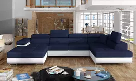 Kampinė sofa Rodrigo su patalynės dėže, audinys Kronos 09, Soft 17