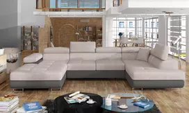 Kampinė sofa Rodrigo su patalynės dėže, audinys Soro 83, Soft 29