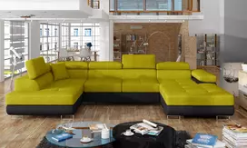 Kampinė sofa Rodrigo su patalynės dėže, audinys Omega 68, Soft 11