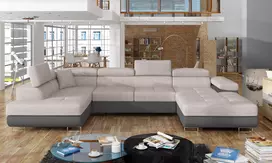 Kampinė sofa Rodrigo su patalynės dėže, audinys Soro 83, Soft 29