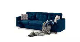 Sofa - lova Asgard su patalynės dėže mėlyna, Monolith 77, Botanical 80