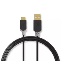 NEDIS CCBW60601AT30 Kabelis USB 2.0 | USB-A vyriškas | USB-C™ vyriškas | 60 W | 480Mbps | 1,00 m