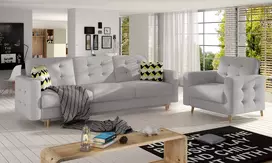 Komplektas sofa ir fotelis Asgard 3+1 pilka