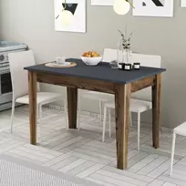 Virtuvės stalas, Hanah Home, graikinis riešutas Antracitas, 110 x 75 x 72, cm