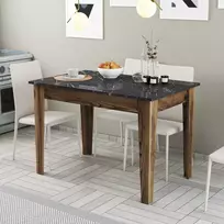 Virtuvės stalas, Hanah Home, graikinis riešutas Juoda, 110 x 75 x 72, cm
