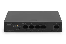 „Digitus 4 Port Gigabit PoE Switch DN-95330-1 10/100/1000Mbps (RJ-45), nevaldomas, darbalaukis, eterneto LAN (RJ-45) prievadai 4