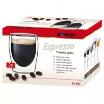 Scanpart ESPRESSO dvigubo stiklo stiklinės 2 x 80 ml