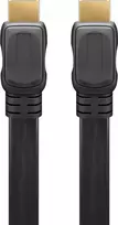 Goobay 61729 didelės spartos HDMI plokščias kabelis su eternetu, paauksuotas, 2 m