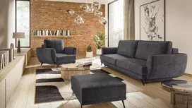 Komplektas sofa, fotelis ir pufas Megis 3+1+puf pilka