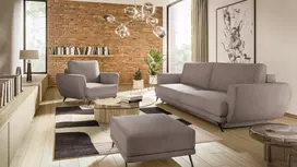 Komplektas sofa, fotelis ir pufas Megis 3+1+puf pilka