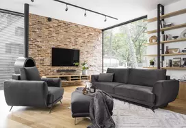 Komplektas sofa, fotelis ir pufas Megis 3+1+puf pilka