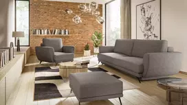 Komplektas sofa, fotelis ir pufas Megis 3+1+puf pilka