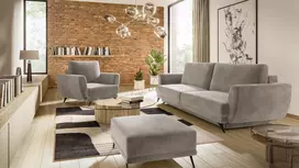 Komplektas sofa, fotelis ir pufas Megis 3+1+puf beige