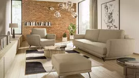Komplektas sofa, fotelis ir pufas Megis 3+1+puf beige